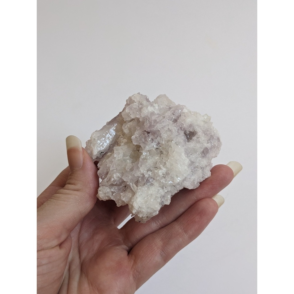 Lavender White Crystal Cluster 4.80 oz Mineral Specimen Possible Fluorite Calcit
